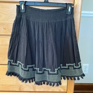 J. Crew Embroidered Gauze Tassel Skirt